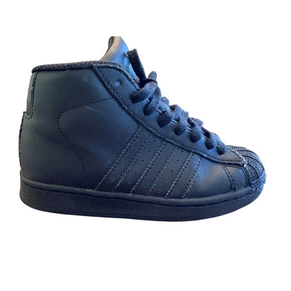 Adidas Originals Pro Model Triple Black Junior Kids Size 12 Sneakers - Picture 1 of 7
